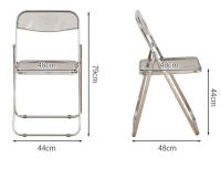 Silla plegable nórdica transparente de acrílico, respaldo de plástico para el hogar ,enchapado mueble estilo INS nórdico medieval, para escritorio, comedor, dormitorio, balcón o restaurante BAR hosteleria, OFICINA - details 0