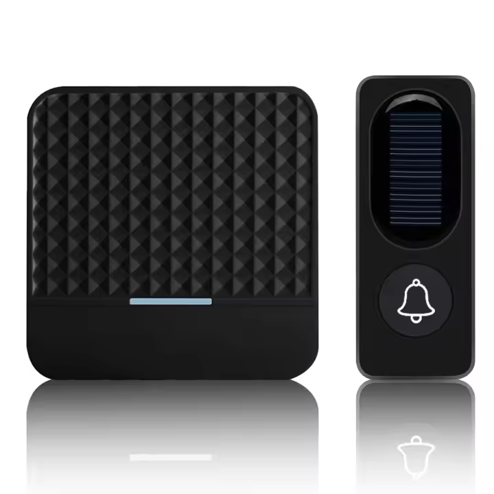 Campana De Puerta Solar Con Luz Y Carga Por Luz Solar Inalámbrica Para Exteriores IP65 Impermeable Bajo Consumo De Energía 300M - 1