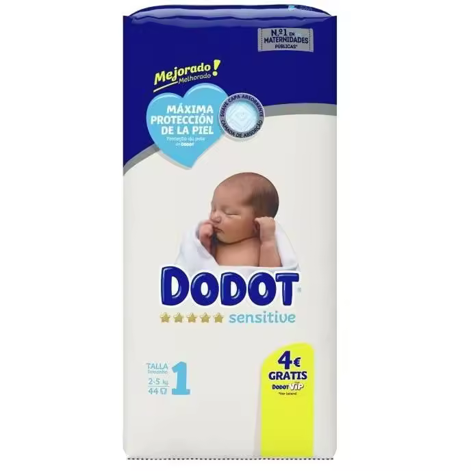 DODOT PAÑAL SENSITIVE TALLA 1- 44 UNIDADES - 1
