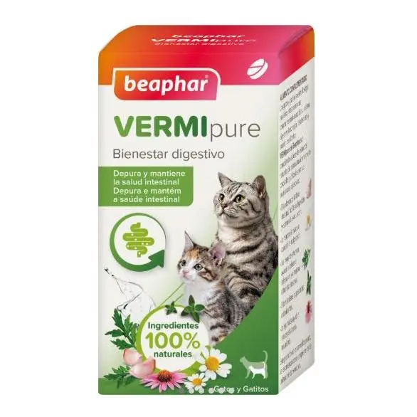 Beaphar - Vermipure Comprimidos naturales de 50 comprimidos - 1