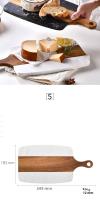 Tablero De Cortar De Madera De Mármoles 1Pc Rectangular Negro Para Queso Carne Fruta Pan Herramientas De Cocina Al Aire Libre - details 4