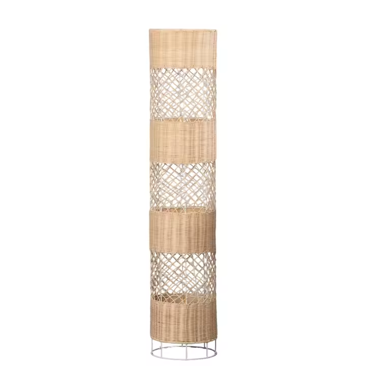 Ledkia Lámpara de Pie Ratán Natural Diseño Chic 1200xØ250 Mm - 1
