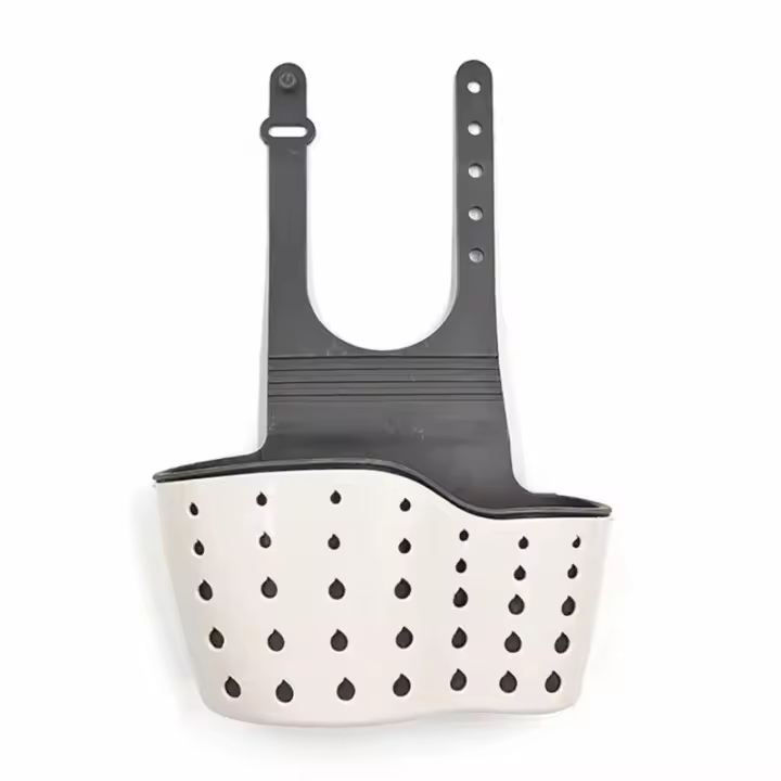 Cesta De Drenaje Ajustable Para Cocina Y Baño Almacenamiento En Estante Soporte Para Jabón Y Esponja Bolsa Colgante Accesorios De Cocina - 1
