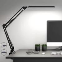 Lampara Escritorio LED - Flexo LED Escritorio Potente con clip - Protección ocular Lampara - 3 modos de luz X 10 niveles de brillo - Negro - details 3