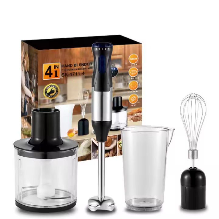 700W 4 in 1 Electric Blender Stainless Steel Handheld Blender Food Processor Egg Vegetable Meat Mixer Juicer Smoothie Mixer - 1