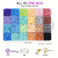 Kit De Bolas De Arcilla Polimérica Para La Fabricación De Joyas 4200pcs Bolas Planas De 24 Colores Espaciadores Largos - details 5