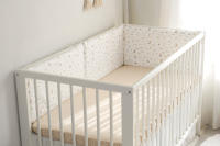 LALA - Barandilla de Cama para Bebe desmontable y lavable, Gasa de Algodón Puro, almohadilla protectora anticolisión para Barandilla de Cama para Bebe Dream 60*30*3 desmontable, - details 2