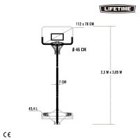 Canasta baloncesto ultrarresistente Lifetime altura regulable 229/305 cm uv100 - details 7