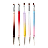 Pincel De Dibujo De Cepillo De Línea Para Uñas Con Mango Metálico De Doble Cabeza Herramientas De Manicura Para Pólipos De Gel Y Arte De Uñas - details 8