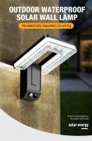 Nueva Lámpara De Pared LED Solar Para Jardín Con Sensor De Movimiento Y Múltiples Modos Resistente Al Agua Iluminación De Seguridad Para Camino Del Jardín - details 0
