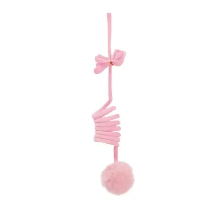 Juguete Interactivo Para Gatos Palos De Tejido Con Bola De Peluche Y Cabello De Conejo Para Entrenamiento Y Diversiones - 1