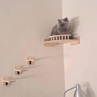 Estante Para Gato Con 3 Pasos Cama De Gato Colgante Con Hamaca Muebles De Madera Para Dormir Y Rascado De Gato - details 1