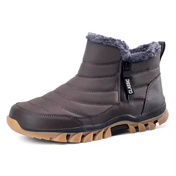 Botas De Invierno Calientes Para Hombres Botas De Nieve Antideslizantes Transpirables De Senderismo Botas De Algodón Desnudas - 1
