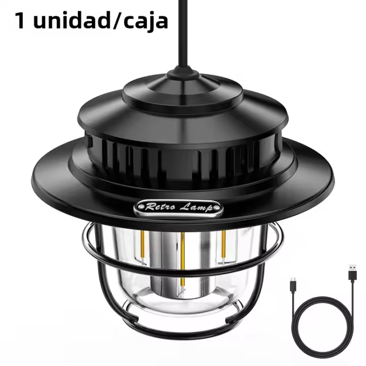Lámpara De Camping Con Iluminación Amplia Y Luz De Ambiente Cargable Por Tipo-C Lámpara Portátil Para Exteriores Y Viajes - 1