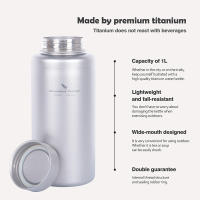 Botella Deportiva De Titanio Boundless Voyage Single-layer Con Cierre Hermético Para Camping Y Actividades Al Aire Libre Capacidad De 1L - details 1