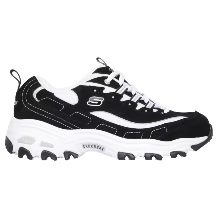 Zapatillas Negro y Blanco Skechers D'Lites Biggest Fan Black White - 1