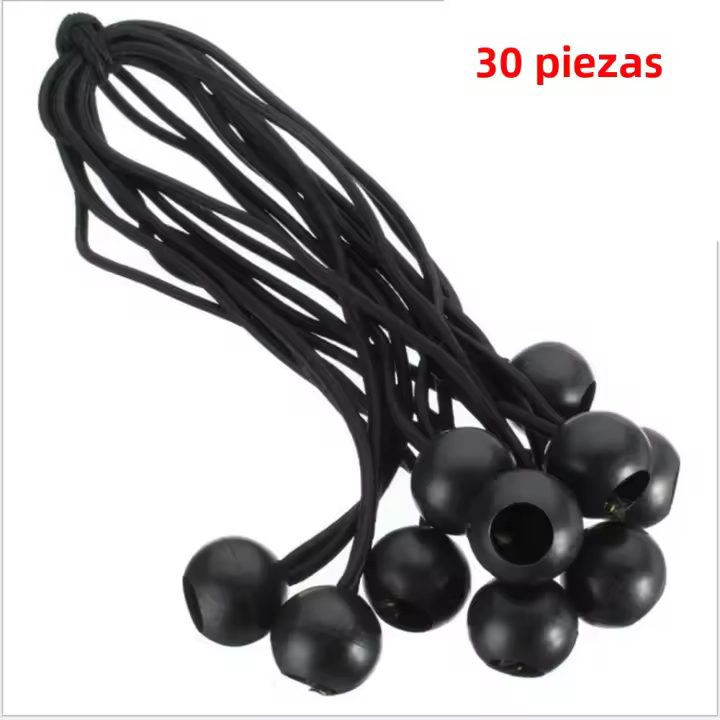 30pcs Bungee Ball Para Sujeción De Tarpalas Y Poles De Bandera Cordón Elástico Accesorio De Tensión Para Tienda De Campaña - 1