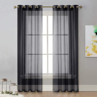 Cortina De Ventana Perforada De Color Sólido De Terylene 1PC Antipolvo Decorativa Y Bebida Clásica Para Adornos De Ventanas - details 24