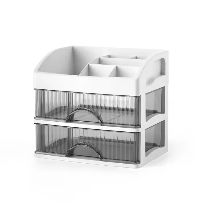 Organizador De Maquillaje Grande Capacidad Caja De Almacenamiento Para Joyería Y Cosméticos Plástico Ecológico Para Cajones De Muebles De Vestir - 1