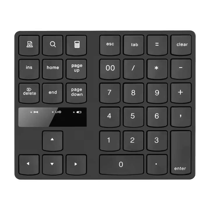 Teclado Numérico Inalámbrico 2.4G 35 Teclas Para Oficina Y Contabilidad Con Batería Recargable Integrada Estilo Portátil Color Negro - 1