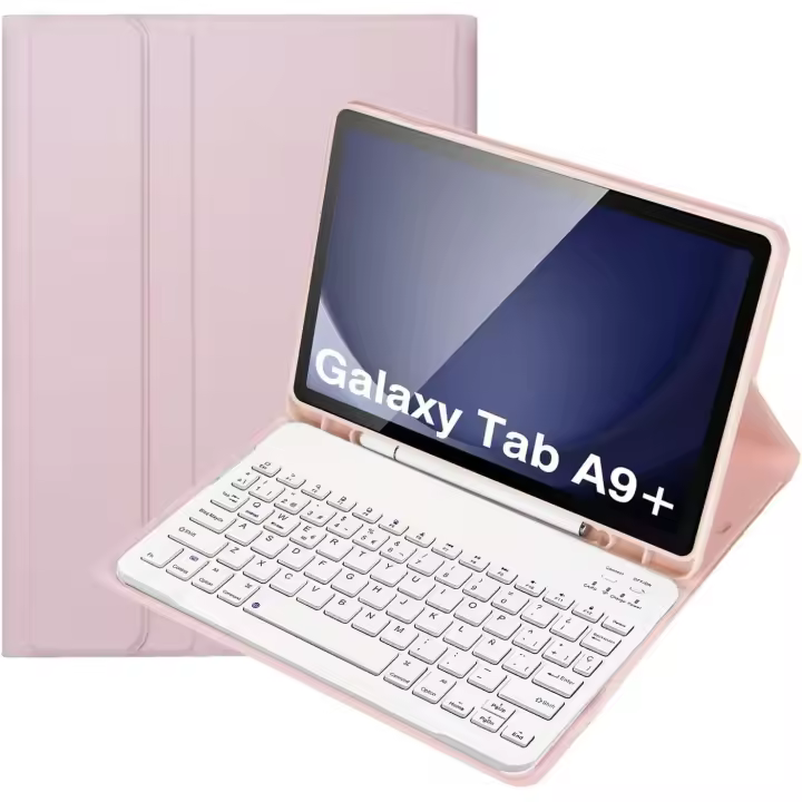 Funda para Samsung Galaxy Tab A9 Plus 11”，Funda con Teclado Español Ñ para Samsung Galaxy Tab A9 Plus 11 Pulgadas 2023(SM-X210/X216/X218), Teclado Bluetooth Inalámbrico Desmontable con Funda y Portalápices para Samsung Galaxy Tab A9Plus 11 Pulgadas 2023， - 1