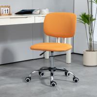 Vinsetto Silla de Oficina sin Brazos Silla de Escritorio Giratoria Tapizado de Tela con Altura Ajustable Estilo Moderno Carga 120 kg 48x53x80-90 cm Naranja - details 1