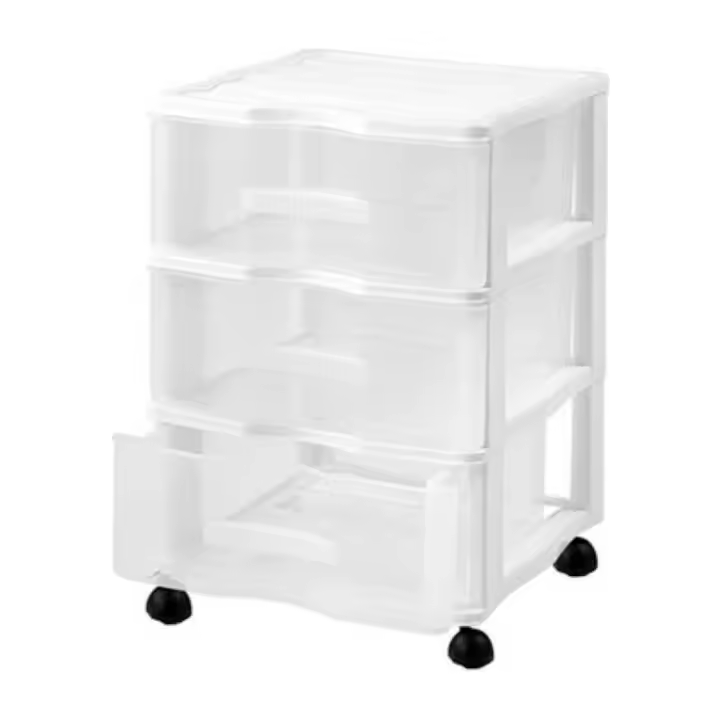 X-Cajonera Plástica con Ruedas para Oficina y Hogar,Carro Organizador de Almacenamiento con 3 Cajones Amplios, Mueble Rodante Multifuncional para Baño, Dormitorio, Escritorio, Armario o Sala, Fácil de Mover y de Gran Capacidad - 1