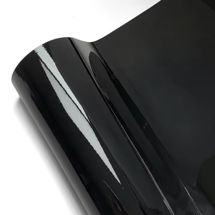 Pegatinas De Coche Glossy Black Vinilo Negro Brillante Auto Adhesivo Sin Bolitas Para Ventanas Y Espejos Accesorios De Coche Resistentes Al Agua Y Arrugas - 1