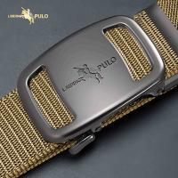 Cinturón De Lona Negra Para Hombre Con Hebilla Automática Estilo Casual De Marca Calidad Superior Para Jeans Y Ropa Casual - details 0