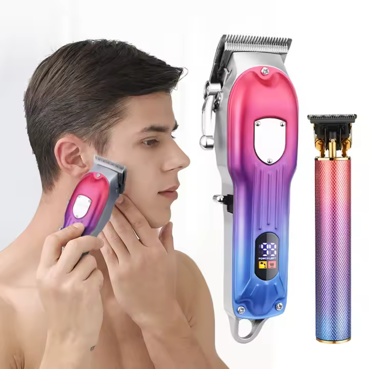 Cortapelos y tijeras de corte de pelo para hombres con peines de guía de colores - 1