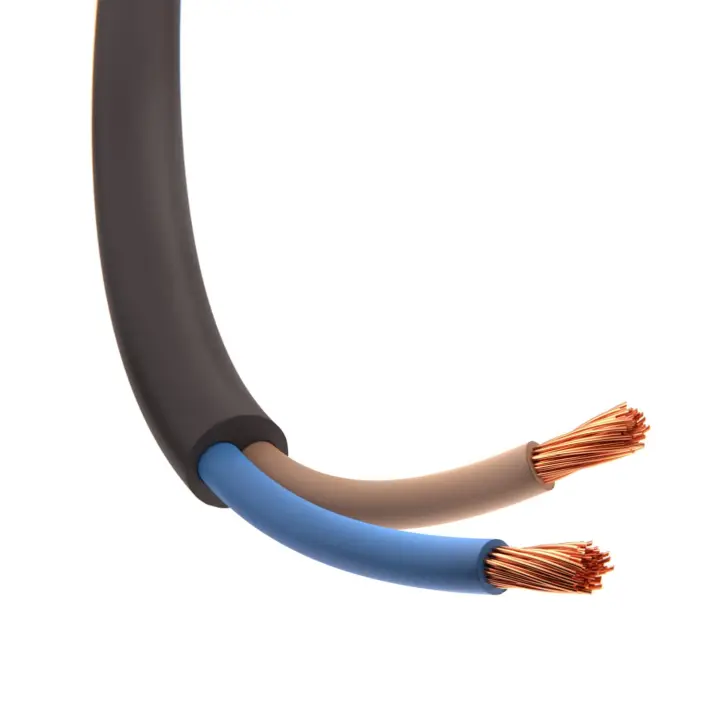 Manguera eléctrica redonda 2x1.5mm² RV-K negra 2G1.5 | Cable negro 2 hilos | Longitud a elegir | Suministros Castro - 1