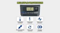 Controlador Solar MPPT 30A POWERWIN MT01 Para Batería Lifepo4 Detecta Automáticamente 12V 24V Con Pantalla LCD Dual USB Azul Gris - details 2