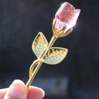 Regalo De Día De La Madre Para Novia Rosa De Cristal Artificial Flores Del Amor Eterno Para Aniversario Boda Suministros De Fiesta - details 12
