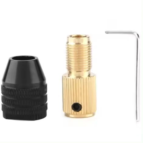 Portabrocas autoajustable en miniatura, portabrocas para taladro eléctrico en miniatura, capacidad de sujeción de 0,3 a 3,4 mm (orificio de 3,17 mm), pinza para accesorios de taladro eléctrico en miniatura, para eje de motor - 1