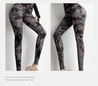 Leggings De Yoga Para Mujer Cintura Alta Sin Costuras Tie Dye Scrunch Butt Levantador Talla Elástica Pantalones De Yoga De Nylon Y Spandex - details 16