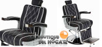 Sillón Barbero hidráulico reclinable y giratorio con reposabrazos Modelo LBH Tweed - details 1