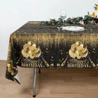 Mantel Desechable De 220x130 Cm Negro Y Oro Rosa Para Fiesta De Cumpleaños Decoración Para Hombres Y Mujeres Mantel Cubierta De Fiesta Suministros - details 4