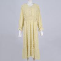 Vestido Bohemio Largo De Maxi Para Mujer Con Cintura Elástica Y Estampado A-Line Manga Larga Vestido De Dama Con Volante Y Hemorragia Suave Para Primavera Y Otoño - details 27