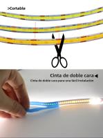 Tira De Luz LED COB 12V Alta Densidad 320LEDs/m RA90 Calor Natural Frío Rojo Azul Hielo Amarillo Rosa Flexible Para Iluminación Lineal - details 5