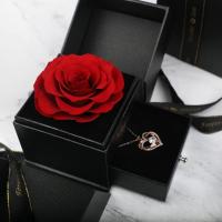Caja De Joyas Regalo De Día De La Madre Para Mujer Caja De Collar Rosa Artificial Caja De Flores Eterna Para Regalo De San Valentín Decoración De Hogar - details 3