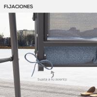 Outsunny Cojín para Banco 128x48x8 cm Colchón de Banco de Jardín con 2 Cordones de Fijación Impermeable y Protección UV 50+ para Columpio de Jardín Terraza Crema - details 4