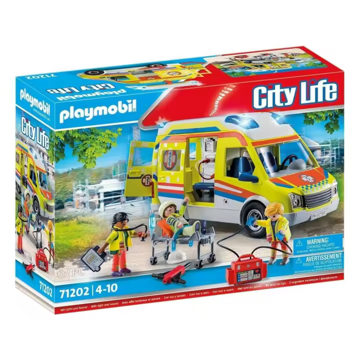 Playmobil City Life Ambulancia con Luz y Sonido 71202 Juguetes - 1