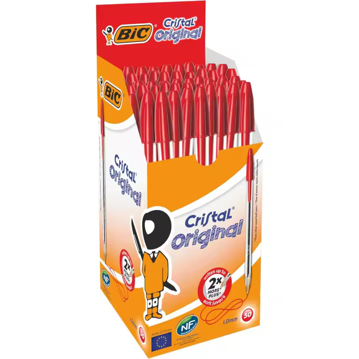 BIC Boligrafo Cristal Original Rojo (Caja de 50 Uds.) - 1
