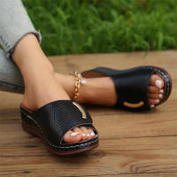 Sandalias De Plataforma Transpirables Para Mujer Verano 2023 Antideslizantes Con Agujeros Cierre Pull on Tacón Plano Zapatos De Interior Talla Grande Hasta 41 - details 6