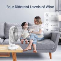 Ventilador Automático ostilante Silencioso, cateria de 4000 mAh y ventilador de Mesa USB de alto flujo de Aire, ventilador Pequeño portátil de 4 velocidades para Oficina, hogar y Exterior O - details 0