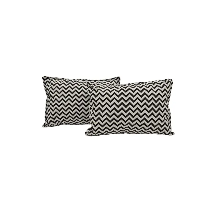 Pack 2 cojines de 50x35, lavable y desenfundable. Modelo espiga negra - 1