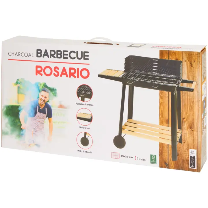 Barbacoa rectangular con tablas de madera Para 6 Personas + Frecuentemente comprados juntos Kit para Barbacoa y Barbacoa 3 Piezas - 1