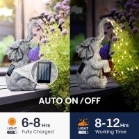 Estatua de Elefante decoración de jardín Figura Elefante de riego Luces LED con energía Solar, Regalos para Mujeres, Regalos de cumpleaños para Mujeres, decoración de Elefantes para terraza, - details 4