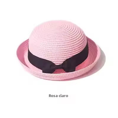 Sombrero De Paja Para Mujer Protección Solar Verano Estilo Casual Con Borde Volcado Adecuado Para Estudiantes Y Viajes - 1