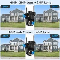Cámara De Seguridad IP Inalámbrica Exterior 4K 8MP HD Con Lente Doble Wifi PTZ Cámara De Vigilancia Automática iCsee Para Calle - details 3